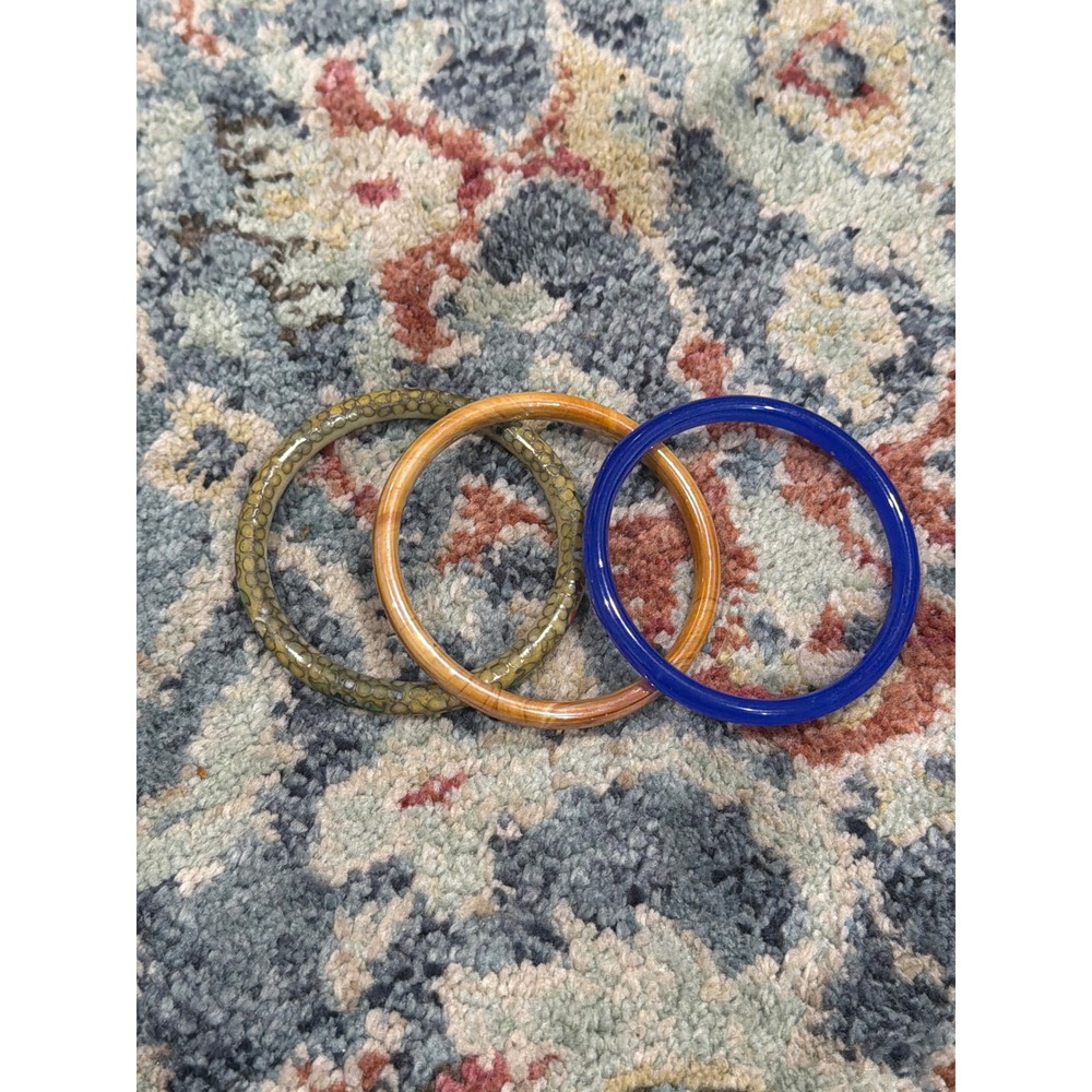Bangle Bracelet Women Multicolor Glass Stackable Boho EUC
